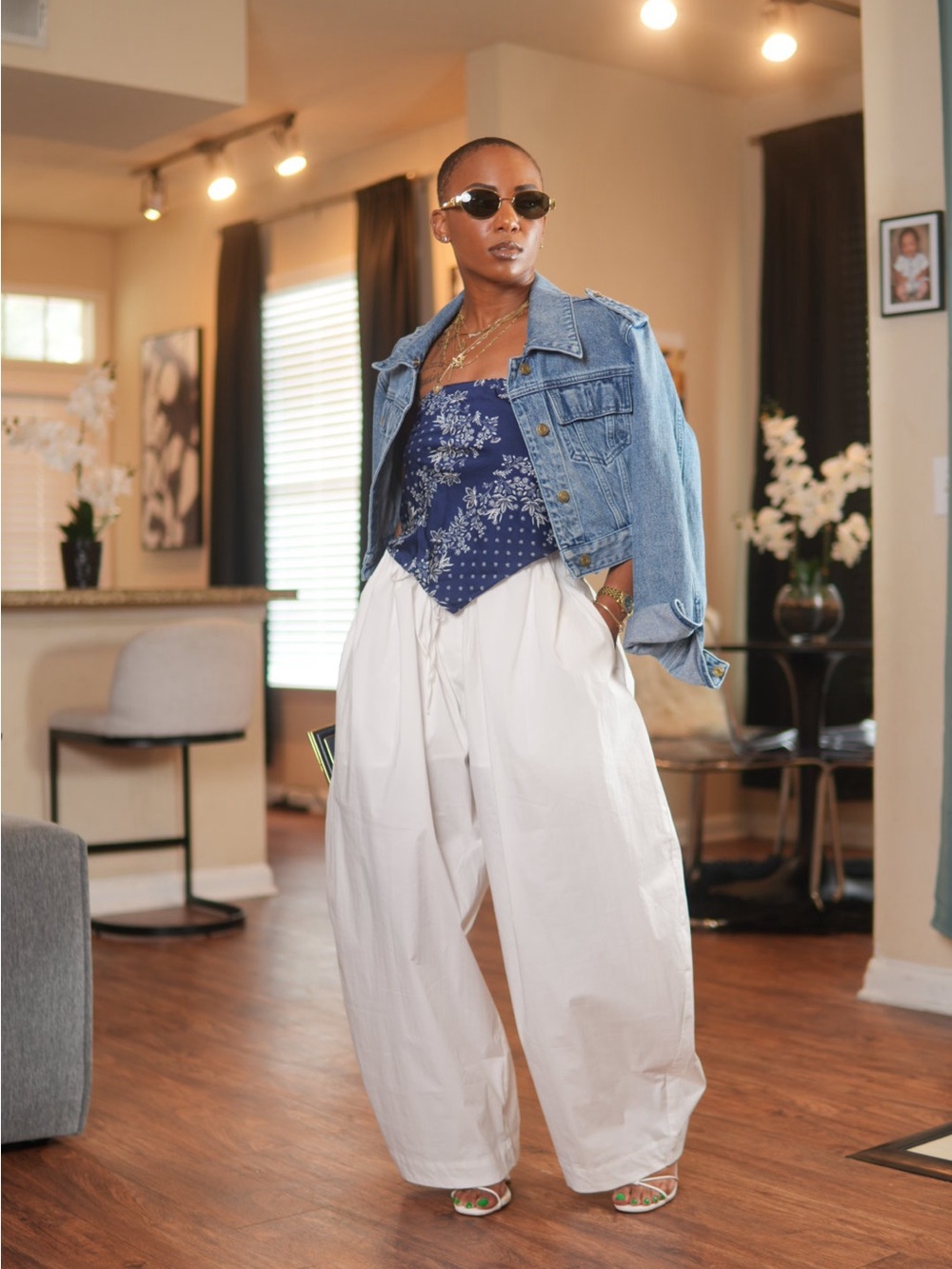 Wide-Leg White Barrel Pants - Classic Comfort